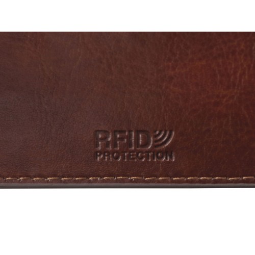 Купить Картхолдер для 6 пластиковых карт с RFID-защитой Fabrizio, коричневый с нанесением логотипа