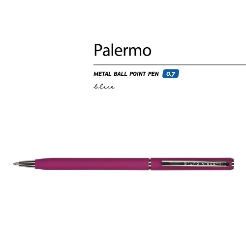 Купить Ручка Palermo шариковая автоматическая, бордовый металлический корпус, 0,7 мм, синяя с нанесением логотипа Купить Ручка Palermo шариковая автоматическая, бордовый металлический корпус, 0,7 мм, синяя с нанесением логотипа