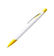 Ручка пластиковая шариковая CITIX, белый/желтый Ручка пластиковая шариковая CITIX, белый/желтый