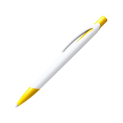 Купить Ручка пластиковая шариковая CITIX, белый/желтый с нанесением логотипа