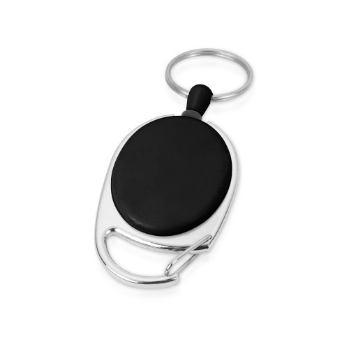 Купить Ретрактор Слип с кольцом, черный с нанесением логотипа