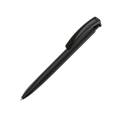 Купить Ручка пластиковая шариковая трехгранная Trinity Gum soft-touch, черный с нанесением логотипа