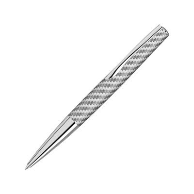 Ручка шариковая металлическая Elegance из карбонового волокна, серебристый