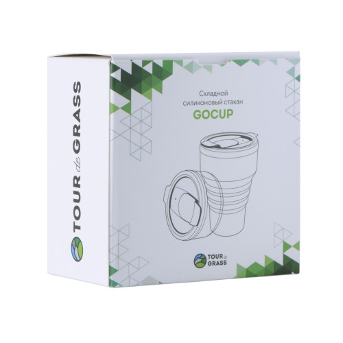 Купить Силиконовый складной стакан GoCup, темно-серый с нанесением логотипа