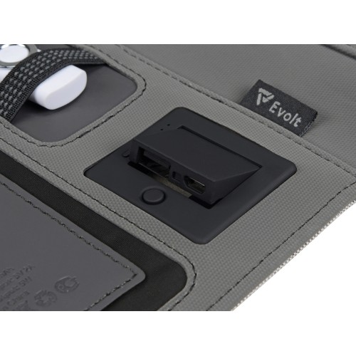 Купить Органайзер с беспроводной зарядкой 5000 mAh Powernote, светло-серый (P) с нанесением логотипа