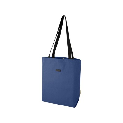 Купить Универсальная эко-сумка Joey из холста, объемом 14 л, нэйви с нанесением логотипа