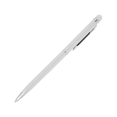 Купить Ручка-стилус металлическая шариковая BAUME, белый с нанесением логотипа