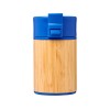 Купить Вакуумный герметичный термостакан Arca с покрытием из меди и бамбука 200 мл, синий с нанесением логотипа