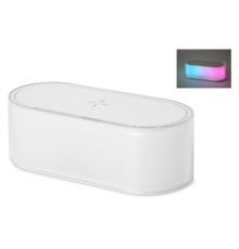 Ночник с беспроводной зарядкой и RGB подсветкой Miracle, 15 Вт, белый