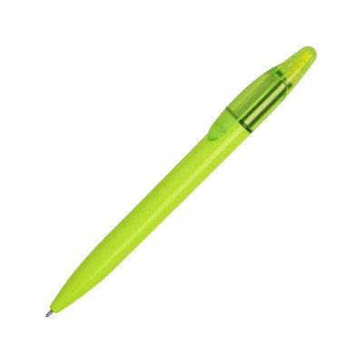 Купить Ручка пластиковая шариковая Mark с хайлайтером, зеленое яблоко с нанесением логотипа