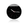 Купить Часы настенные Де-Мойн, черный/серебристый (Р) с нанесением логотипа