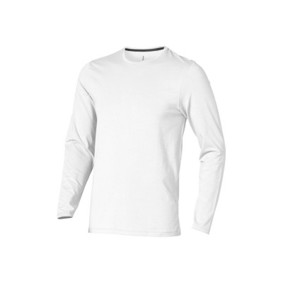 Купить Ponoka мужская футболка из органического хлопка, длинный рукав, белый с нанесением