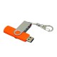 Купить Флешка с  поворотным механизмом, c дополнительным разъемом Micro USB, 32 Гб, оранжевый с нанесением логотипа