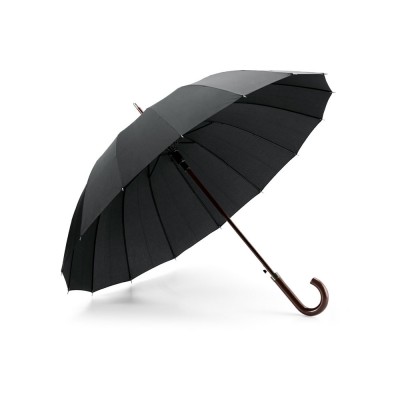 Купить HEDI. Зонт из 16 прутьев, Черный с нанесением логотипа