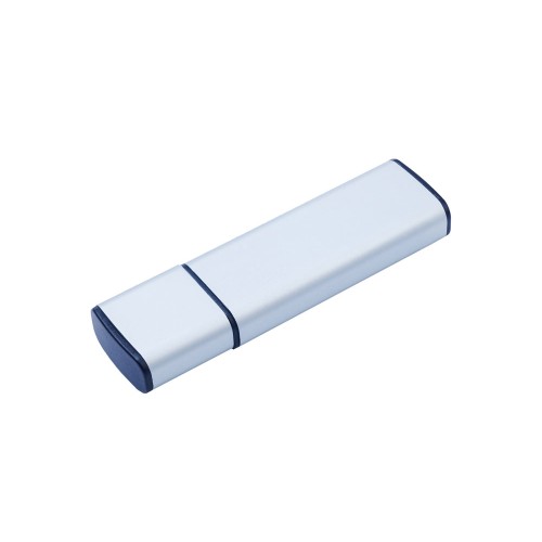 Купить USB-флешка металлическая на 16ГБ 3.0 с колпачком, серебро с нанесением логотипа