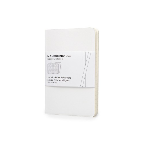 Купить Записная книжка Moleskine Volant (в линейку, 2 шт.), Pocket (9х14см), белый с нанесением логотипа