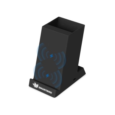 Купить Беспроводная зарядка-подставка с подсветкой Glow box, черный с нанесением логотипа