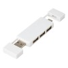 Купить Mulan Двойной USB 2.0-хаб, белый с нанесением логотипа