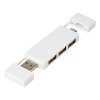 Mulan Двойной USB 2.0-хаб, белый
