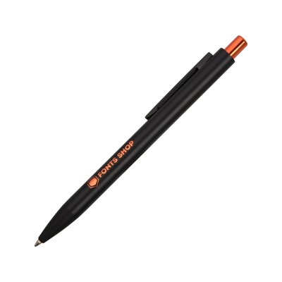 Купить Ручка металлическая шариковая Blaze с цветным зеркальным слоем, черный/оранжевый с нанесением