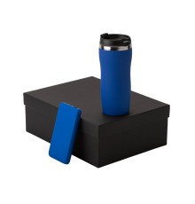 Подарочный набор c вакуумной термокружкой и повербанком С2, синий