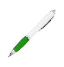 Ручка пластиковая шариковая CARREL с антибактериальным покрытием, белый/папоротник