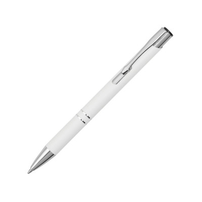 Купить Ручка металлическая шариковая Legend Gum софт-тач, белый с нанесением логотипа