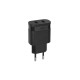 Купить Сетевое зарядное устройство, 2 USB / 2.4 A, черный с нанесением логотипа