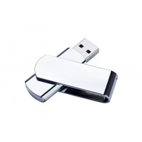 USB-флешка металлическая поворотная на 2 ГБ, глянец