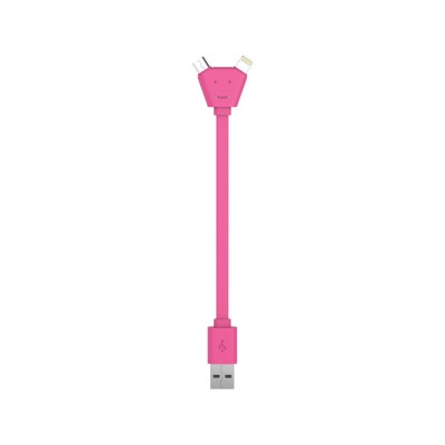 Купить USB-переходник XOOPAR Y CABLE, розовый с нанесением