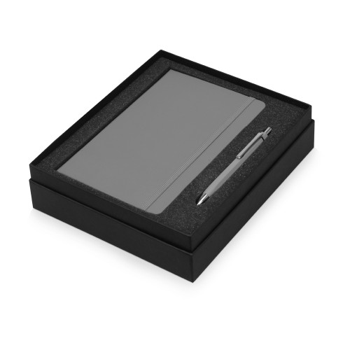 Купить Подарочный набор Moleskine Hemingway с блокнотом А5 и ручкой, серый с нанесением логотипа