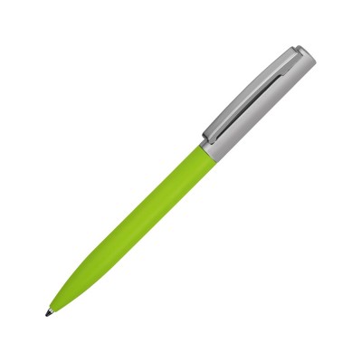 Купить Ручка металлическая soft-touch шариковая Tally с зеркальным слоем, серебристый/зеленый с нанесением логотипа