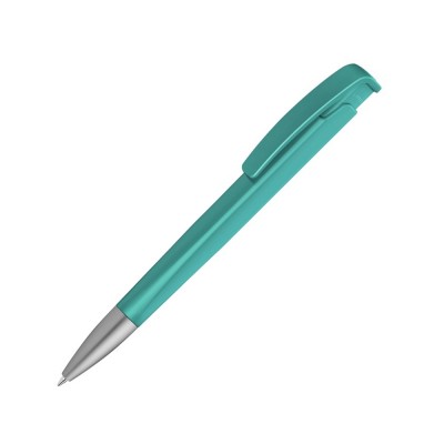 Купить Шариковая ручка с геометричным корпусом из пластика Lineo SI, бирюзовый с нанесением логотипа