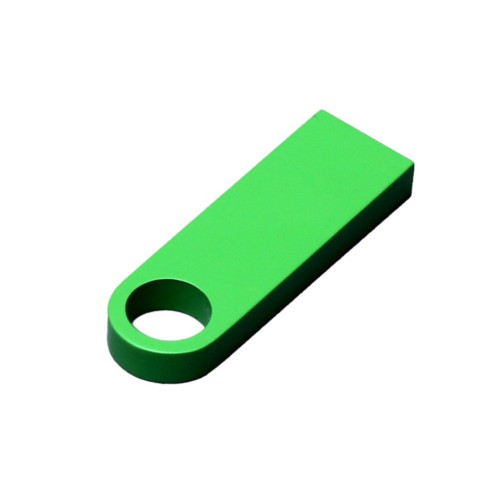 Купить USB 2.0-флешка на 64 Гб с мини чипом и круглым отверстием, зеленый с нанесением логотипа
