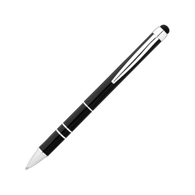 Купить Ручка-стилус шариковая Charleston, черный, черные чернила с нанесением логотипа