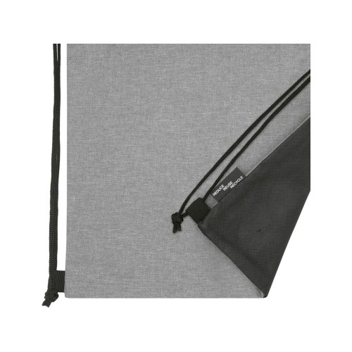 Купить Рюкзак со шнурком Ross из переработанного ПЭТ, heather medium grey с нанесением логотипа