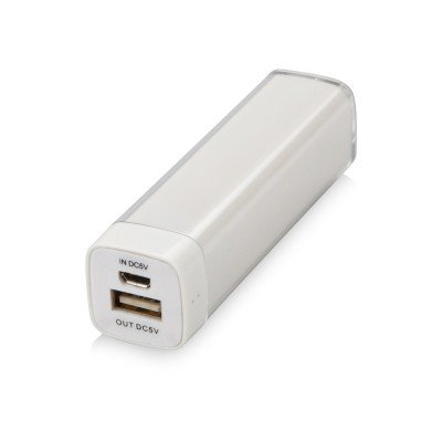 Купить Портативное зарядное устройство Ангра, 2200 mAh, белый с нанесением