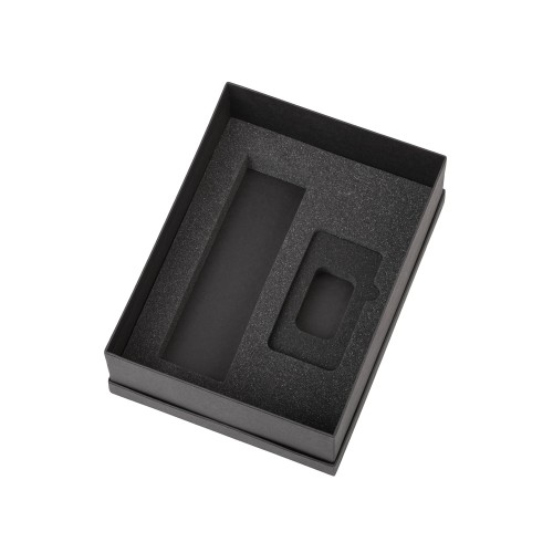 Купить Подарочный набор с термосом и повербанком С2, темно-синий с нанесением логотипа