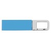 Купить Флеш-карта USB 2.0 16 Gb с карабином Hook, голубой/серебристый с нанесением логотипа