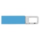 Купить Флеш-карта USB 2.0 16 Gb с карабином Hook, голубой/серебристый с нанесением логотипа