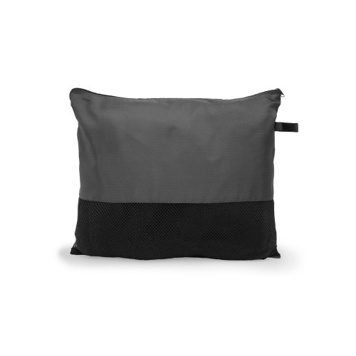 Купить Плед BERING из гладкого флиса плотностью 200 г/м2 с чехлом в тон, черный с нанесением логотипа