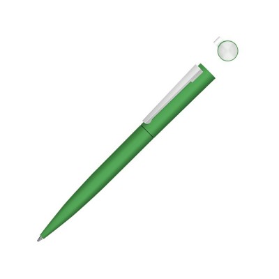 Купить Металлическая шариковая ручка soft touch Brush gum, зеленый с нанесением