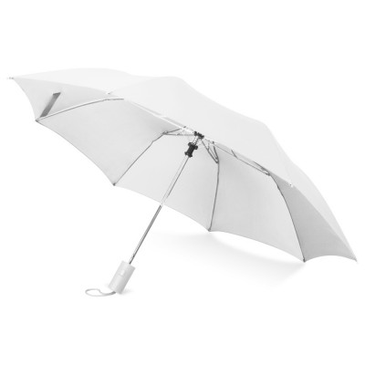 Купить Зонт складной Tulsa, полуавтоматический, 2 сложения, с чехлом, белый с нанесением логотипа