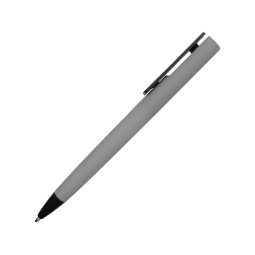 Купить Ручка пластиковая soft-touch шариковая Taper, серый/черный с нанесением логотипа