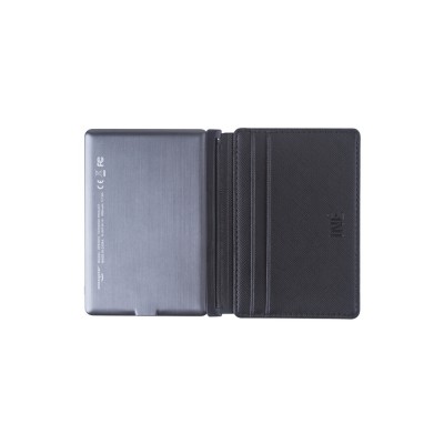 Купить Портмоне с зарядным устройством INE, 3000 mAh, черный с нанесением