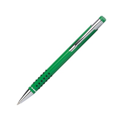 Купить Ручка шариковая Онтарио, зеленый/серебристый с нанесением логотипа