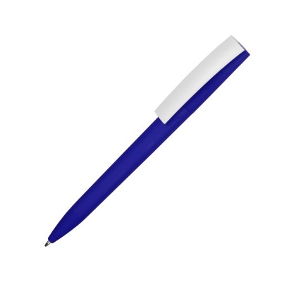 Купить Ручка пластиковая soft-touch шариковая Zorro, синий/белый с нанесением