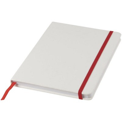 Купить Блокнот Spectrum A5 с белой бумагой и цветной закладкой, белый/красный с нанесением