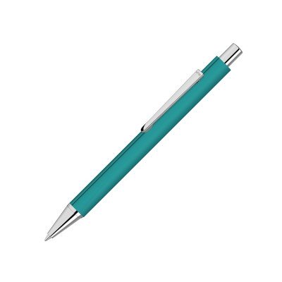 Купить Ручка шариковая металлическая Pyra soft-touch с зеркальной гравировкой, бирюзовый с нанесением логотипа