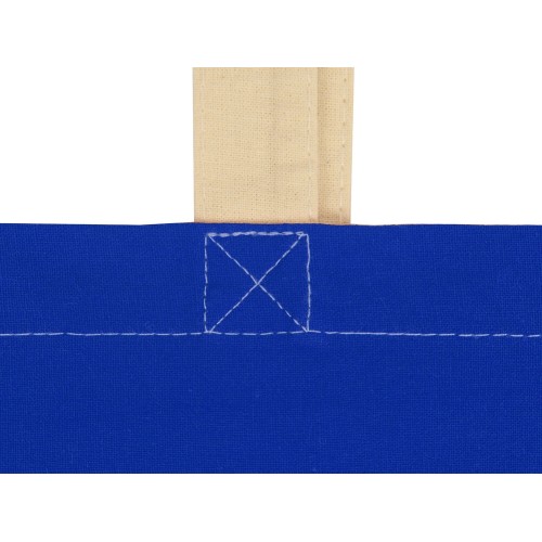 Купить Сумка для шопинга Twin двухцветная из хлопка, 180 г/м2, синий/натуральный (P) с нанесением логотипа